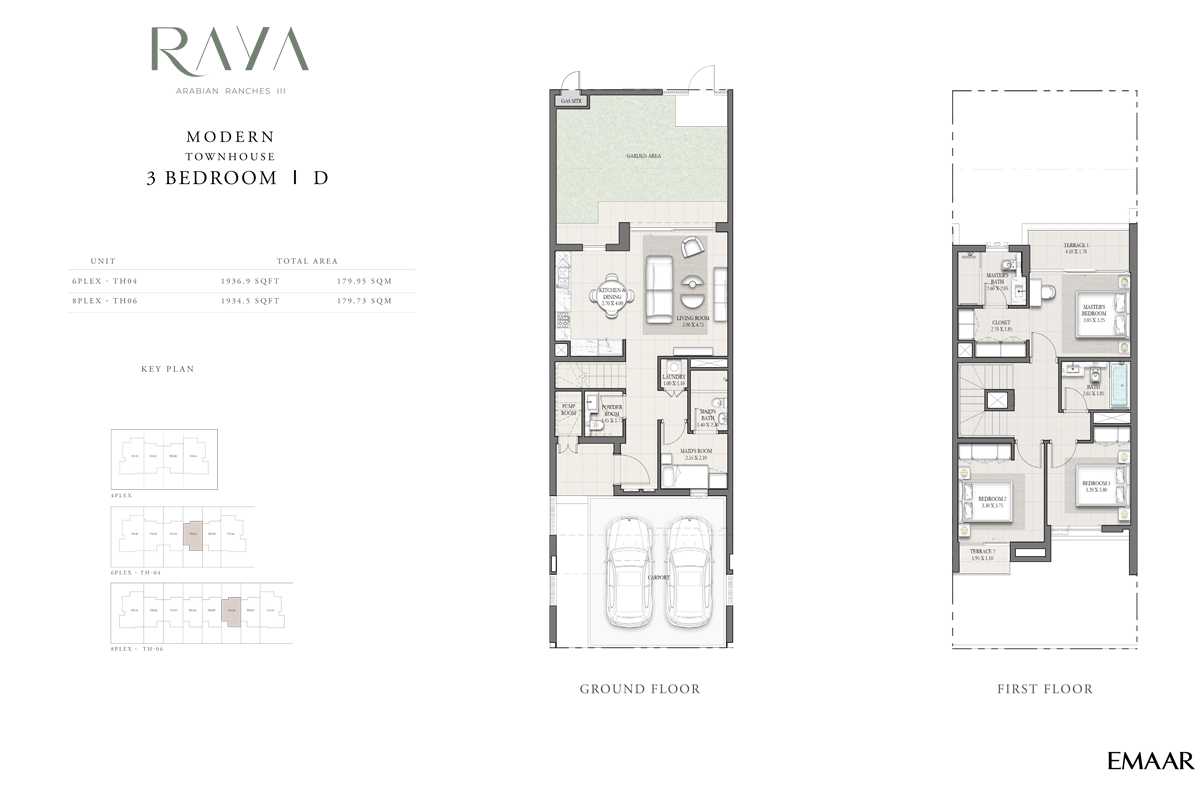 Modern Townhouse - D, Unit 6 - 8 Plex, TH04 - TH06